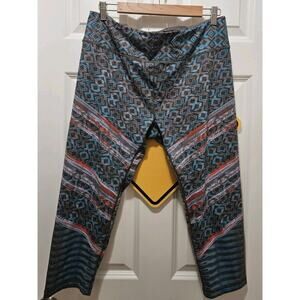 Prana Women's Roxanne Capri Leggings In Green Tribe 3/4 Length XL